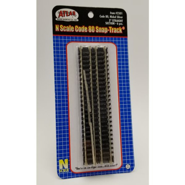 Atlas 2501 - Code 80 5" Straight Section (6pcs) - N Scale