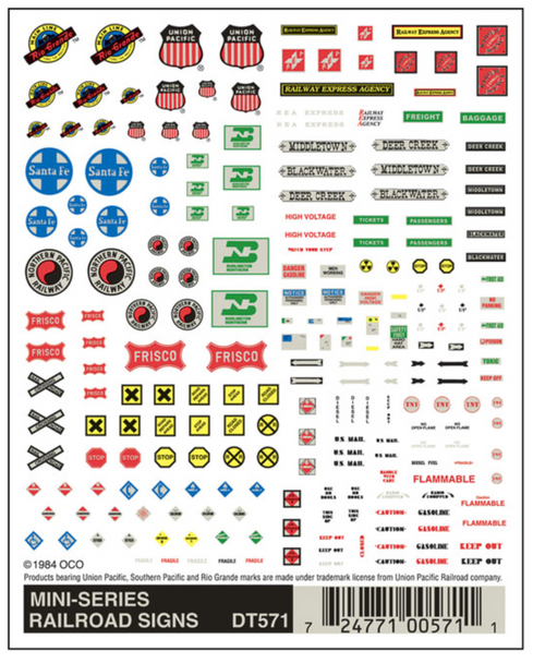Woodland Scenics #571 - Mini-Series Railroad Signs