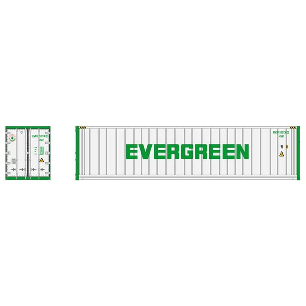 Atlas 50005999 - 40' Refrigerated Container [3-PACKS] Evergreen Set #2 (White/Green) Evergreen (EMCU) 5321510, 5321551, 5321649 - N Scale