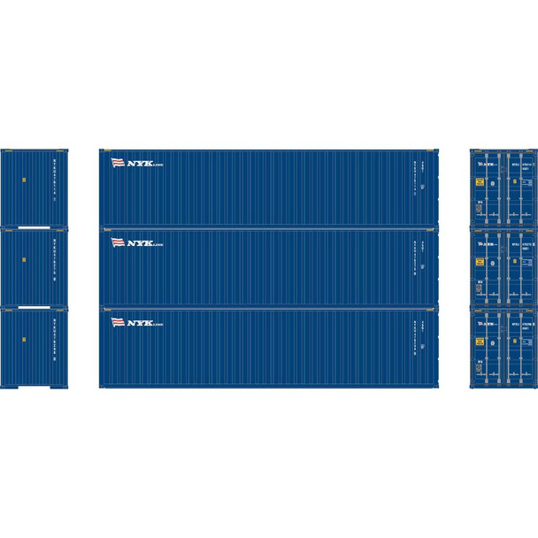 Athearn 17445 - 40' Corrugated Container (3)  NYK Logistics  - N Scale