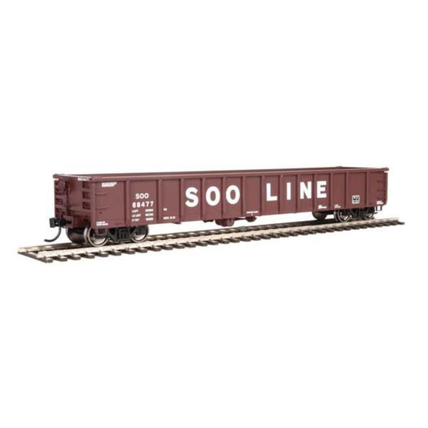 Walthers Mainline 910-6285 - 53' Railgon (oxide, white, large name)  Soo Line (SOO) 64057 - HO Scale