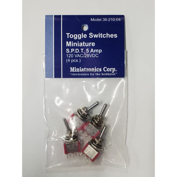 Miniatronics Corp.  36-210-04 - Mini Toggle Switches (4) SPDT 5 Amp 120 V  -