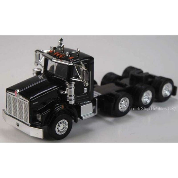 Herpa Models 410674 - Kenworth T800 4-Axle Day-Cab Tractor Only 2 Pack - Assembled -- Black  - HO Scale