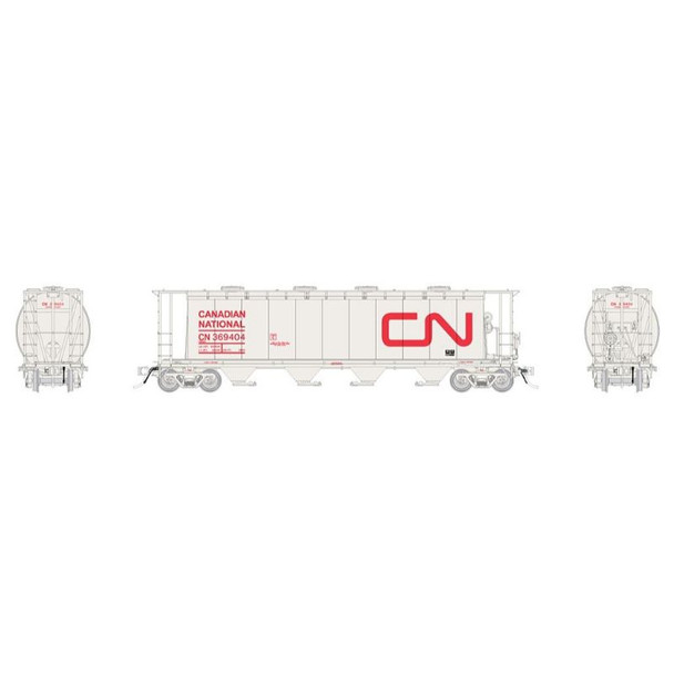 Rapido 127024A-2 - NSC 3800 Cylindrical Hopper Canadien National (CN) 369504 - HO Scale
