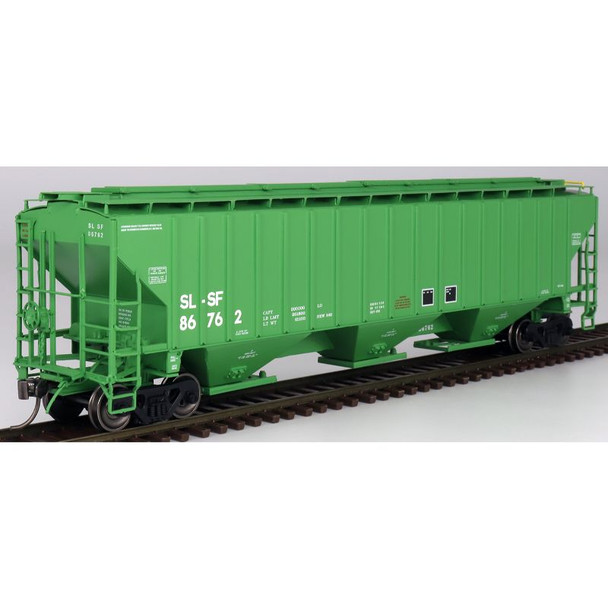 InterMountain 453119-02 - PS 4750 CU FT 3 Bay Rib-Sided Hopper - BN Green Paint St Louis - San Francisco (SLSF) 86601 - HO Scale