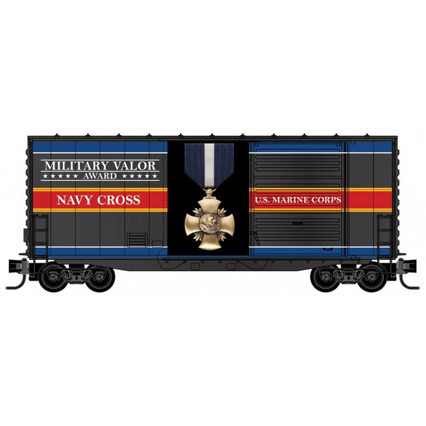 Micro-Trains Line 10100768 - 40' Hy-Cube Box Car, Single door Military Valor Award - US Marine Corps Navy Cross  - N Scale