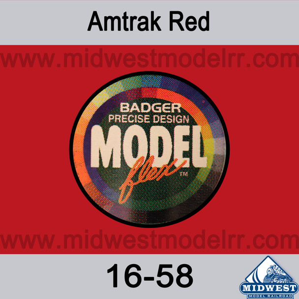 Badger MODELflex Paint - 16-58 Amtrak Red