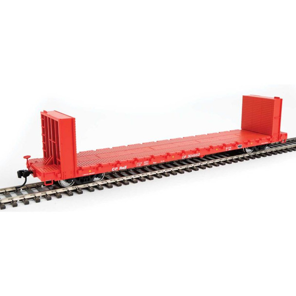 Walthers Mainline 910-5869 - 60' P-S Bulkhead Flatcar Canadian Pacific (CP) 304652 - HO Scale