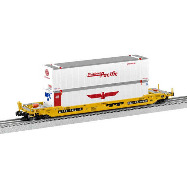 Lionel 2226601 - Trailer Train Husky Stack w/ 2 Containers TTX (DTTX) 56218 - O Scale