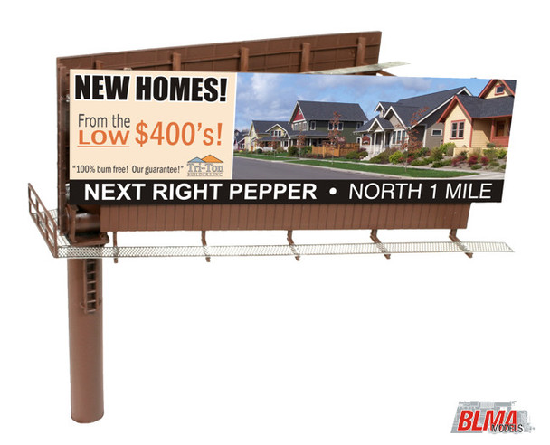 BLMA #520 - Modern Dual-Sided Billboard w/ Ads - N Scale