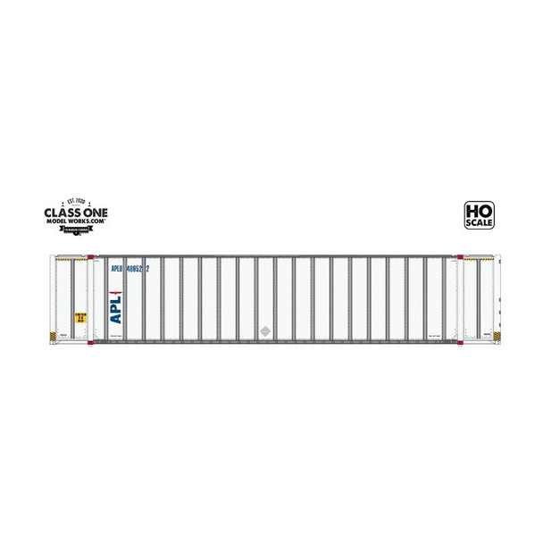 Class One Model Works CT00526 - Hyundai 48' Exterior-Post Containers American President Lines 49386 - HO Scale