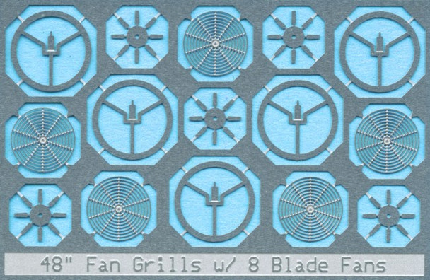 BLMA #81 - 48" Fan Grills - w/o Center Plate 8 Blade - N Scale