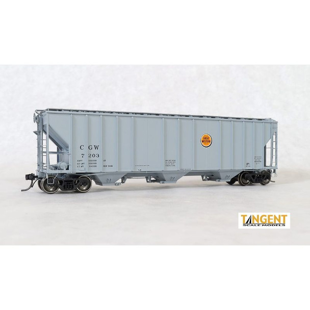 Tangent Scale Models 28012-02 - CGW "Delivery Gray 9-1966" GATC 4500 Covered Hopper Chicago Great Western (CGW) 7203 - HO Scale
