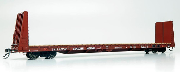 Rapido 147004A - Marine Industries 66' Bulkhead Flatcar Canadian National (CNIS) 621012 - HO Scale