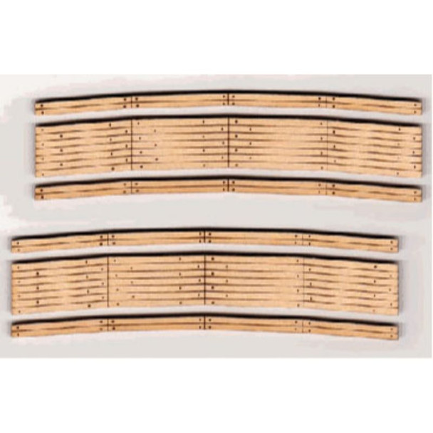 Blair Line 113 - 2-Lane Curved Laser-Cut Wood Grade Crossing 2-Pack -- 27-29" Radius   - HO Scale Kit