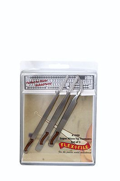 Flex-i-File 1200 - Stainless Steel Tweezer Set  2 straight, 1 curved