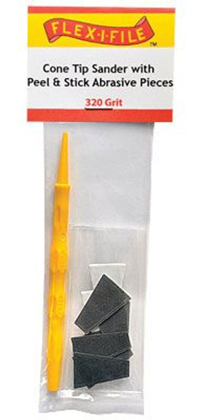 Flex-i-File CS320 - Cone-Tip Sander - 320 Grit Abrasive Pieces (10) & Handle