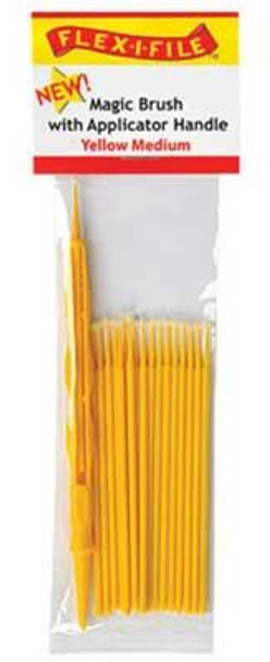 Flex-i-File M929005 - Magic Brush - Medium & 1 Applicator Handle/Holder (yellow) pkg(18)