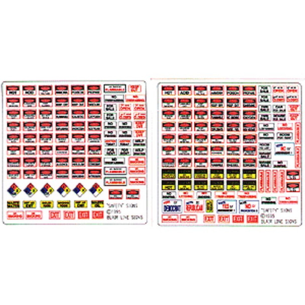 Blair Line 152 - Storefront & Advertising Signs -- Safety, Warning, Misc.   - HO Scale Kit