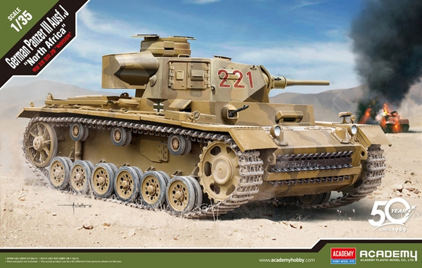 Academy 13531 - German Panzer III Ausf. J "North Africa" Germany  - 1:35 Scale Kit