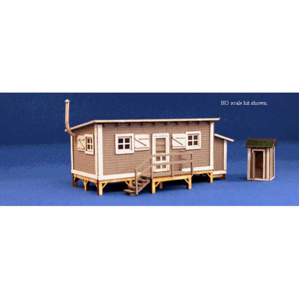 Blair Line 2000 - Joe's Cabin & Outhouse - Laser Cut - HO Scale Kit