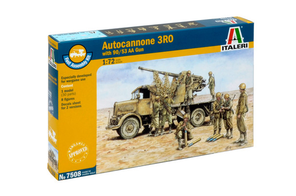 Italeri 7508 - Autocannone RO3 with 90/53 AA Gun (2 FAST ASSEMBLY MODELS) Italy  - 1:72 Scale Kit