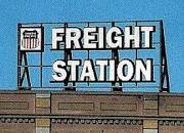 Blair Line 2503 - Laser-Cut Wood Billboard Kits - Large for HO, S & O - Freight Station w/30 Railroad Heralds 3-1/2" Wide x 2" Tall 8.7 x 5cm - Multi Scale