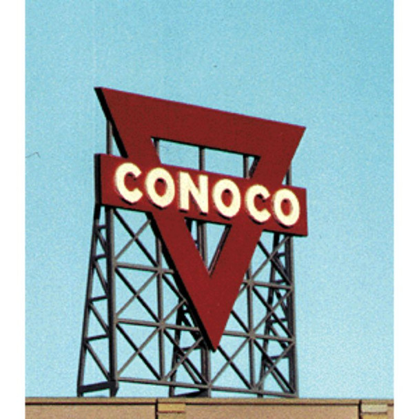 Blair Line 2515 - Laser-Cut Wood Billboard Kits - Large for HO, S & O -- Conoco 3.1" Wide x 3.5" Tall   - Multi Scale Kit