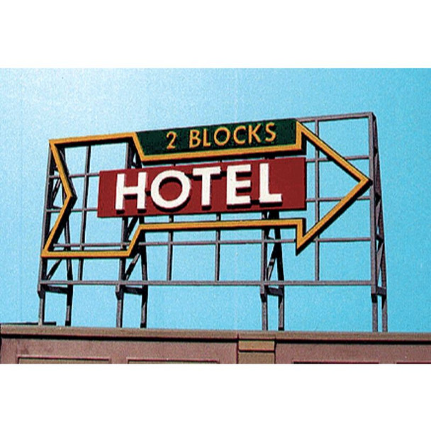Blair Line 2517 - Laser-Cut Wood Billboard Kits - Large for HO, S & O -- Hotel (2 Blocks)   - Multi Scale Kit