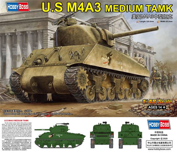 Hobby Boss 84803 - M4A3 Tank United States  - 1:48 Scale Kit