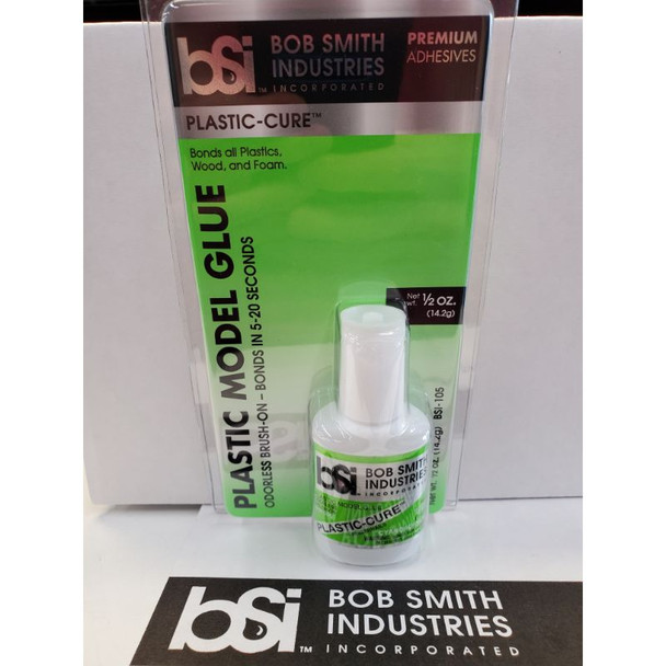 Bob Smith Industries 105 - PLASTIC-CURE Odorless Brush-On Gap Filling Cyanoacrylate 1/2 oz