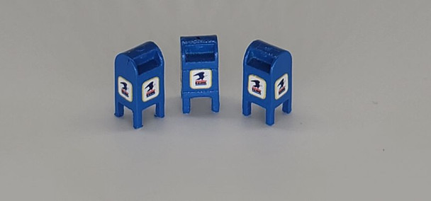 JL Innovative 802 - U.S. Mail Street Box 1971-1993 Blue qty3 - HO Scale