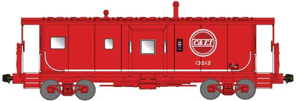 Bluford Shops 42141 - International Car Bay Window Caboose Phase 2 Chicago & Eastern Illinois (C&EI) 13514 - N Scale