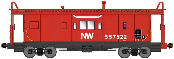 Bluford Shops 43061 - International Car Bay Window Caboose Phase 3 Norfolk & Western (NW) 557560 - N Scale