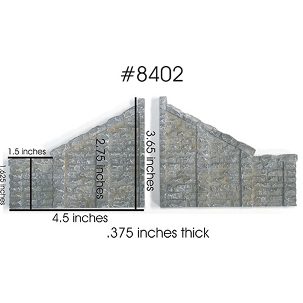Chooch #8402 - Cut Stone Sloped Tunnel Abutment (2) - HO scale