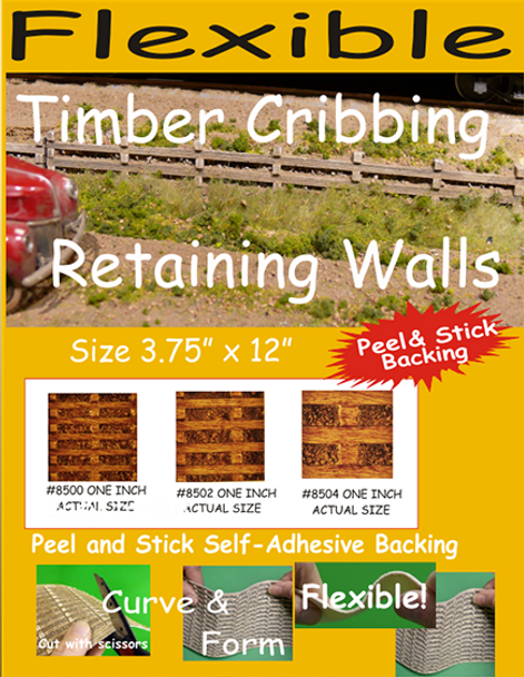 Chooch #8500 - Flexible Timber Cribbing Retaining Wall - Small - N Scale