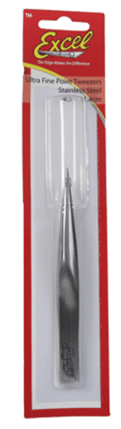 Excel 30419 - Hollow Handle Fine Point Tweezers Polished Finish