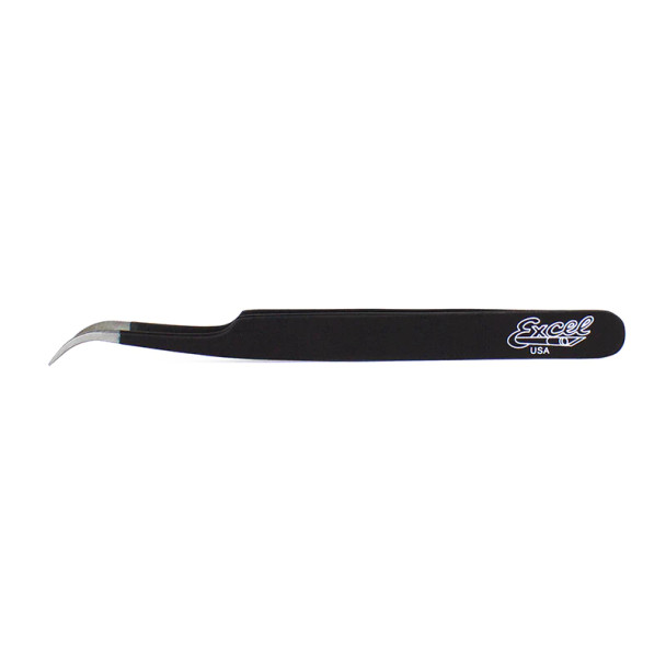 Excel 30420 - Slanted Fine Point Tweezers Black