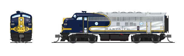 Broadway Limited 9072 - EMD F7A (STEALTH SERIES) Atchison, Topeka and Santa Fe (ATSF) 335 - N Scale