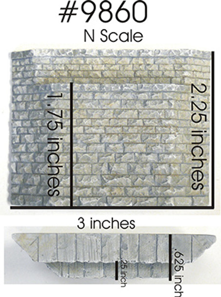 Chooch #9860 - Single Cut Stone Tapered Abutment (2)- N Scale