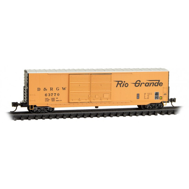 Micro-Trains Line 18200111 - 50' Standard Boxcar, 8' Sliding Double Door Denver & Rio Grande Western (D&RGW) 63770  - N Scale