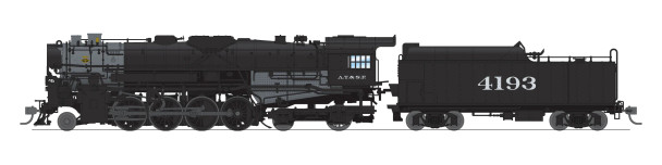 PRE-ORDER: Broadway Limited 7845 - Baldwin 2-8-4 Berkshire Atchison, Topeka and Santa Fe (ATSF) 4193 - HO Scale