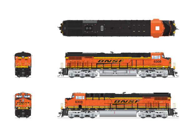 PRE-ORDER: Broadway Limited 8530 - GE ES44AC w/ Paragon4 Sound/DC/DCC BNSF 6308 - HO Scale