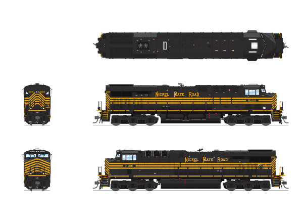 PRE-ORDER: Broadway Limited 8542 - GE ES44AC w/ Paragon4 Sound/DC/DCC Norfolk Southern (NS) 8100 NKP Heritage - HO Scale