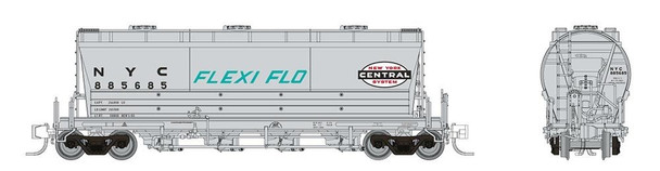 Rapido 533003A - ACF PD3500 "Flexi Flo" Covered Hopper New York Central (NYC) 885702 - N Scale