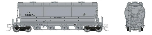 Rapido 533009A - ACF PD3500 "Flexi Flo" Covered Hopper Conrail (CR) 80027 - N Scale