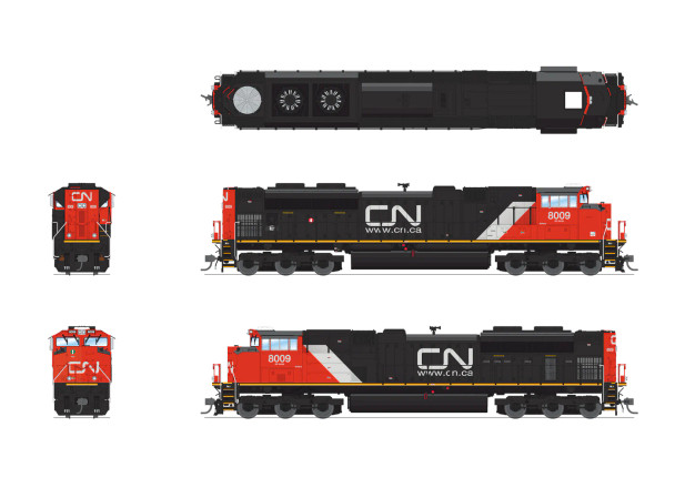 PRE-ORDER: Broadway Limited 8674 - EMD SD70M-2 w/ Paragon4 Sound/DC/DCC/Smoke Canadian National (CN) 8009 - HO Scale