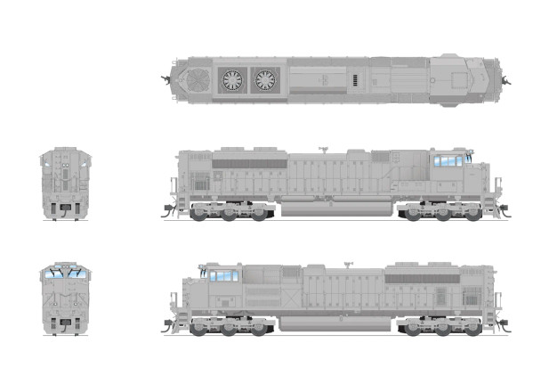 PRE-ORDER: Broadway Limited 8690 - EMD SD70ACe w/ Paragon4 Sound/DC/DCC/Smoke Unpainted, High Headlight - HO Scale