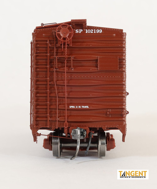 Tangent Scale Models 23120-05 - Pullman-Standard “Postwar” 40’6” Box Car Southern Pacific (SP) 102230 - HO Scale