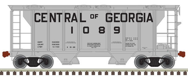 Atlas 20006556 - PS-2 Covered Hopper Central of Georgia Railroad (CG) 1062 - HO Scale